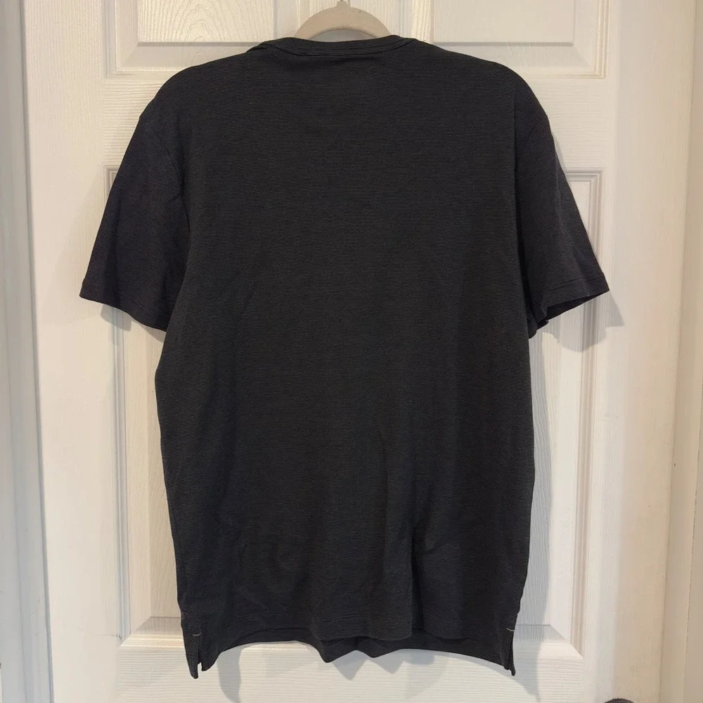 Banana Republic Luxe Touch Tee Mens Medium Black 100% Cotton Short Sleeve Shirt